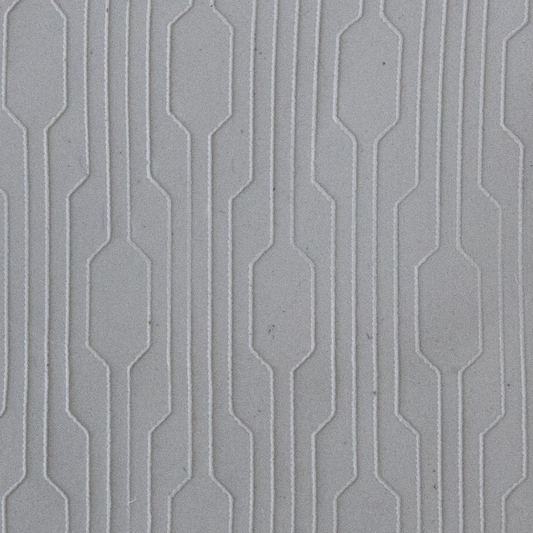 Texture Tile - Interlocking Fineline sample rolled into clay