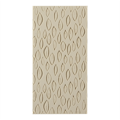 Texture Tile - Leaf Animation Embossed. Beige Texture Tiles are flexible, washable and can be used with any soft clay. Spritz with CoolSlip or dust on Dry Powder Release for stick-free impressions when using metal clay and polymer clay.