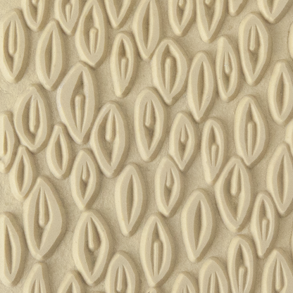 Texture Tile - Leaf Animation. Beige Texture Tiles are flexible, washable and can be used with any soft clay. Spritz with CoolSlip or dust on Dry Powder Release for stick-free impressions when using metal clay and polymer clay.