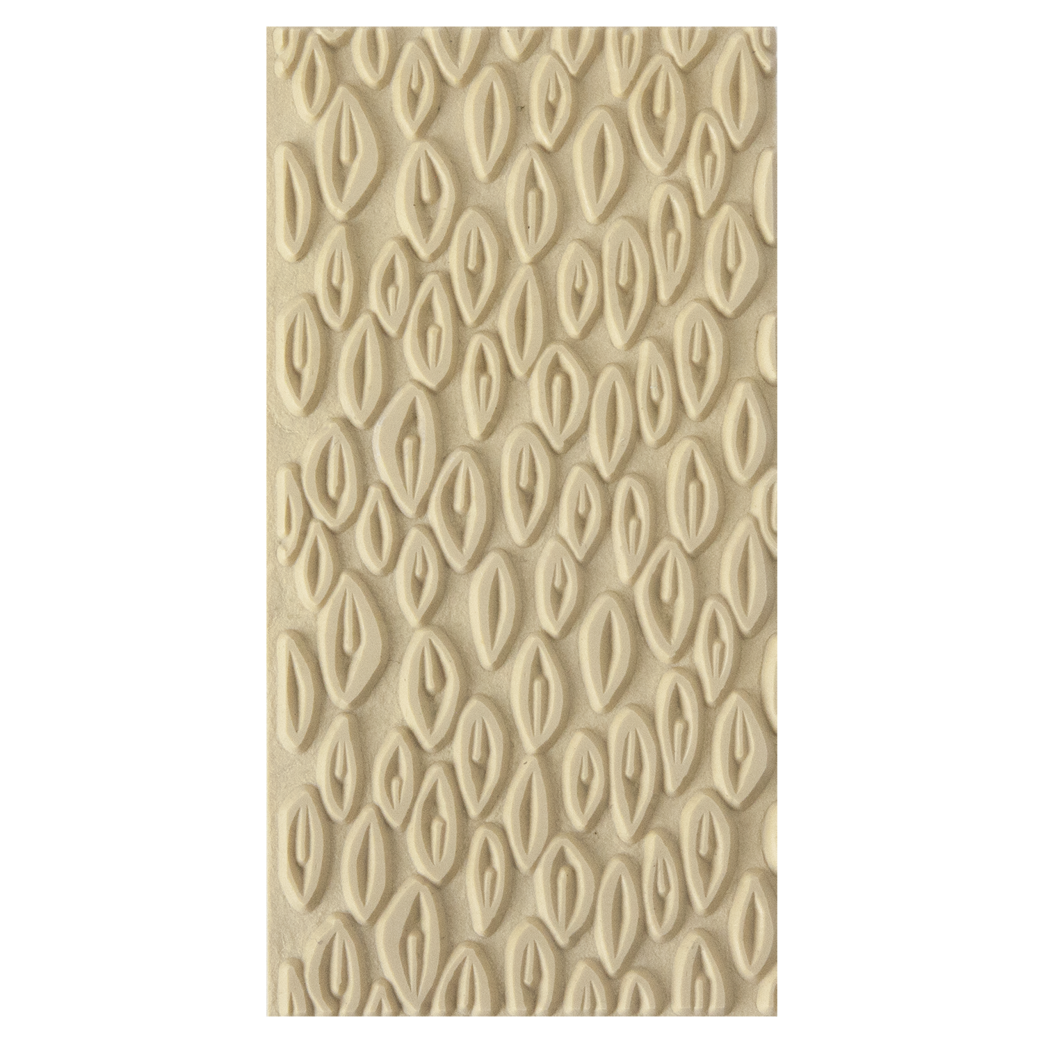 Texture Tile - Leaf Animation. Beige Texture Tiles are flexible, washable and can be used with any soft clay. Spritz with CoolSlip or dust on Dry Powder Release for stick-free impressions when using metal clay and polymer clay.