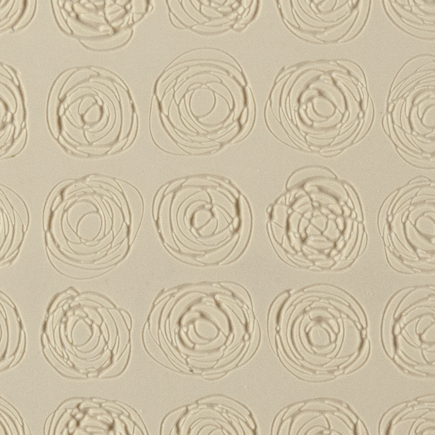 Texture Tile - Tissue Flowers Fineline. Beige Texture Tiles are flexible, washable and can be used with any soft clay. Spritz with CoolSlip or dust on Dry Powder Release for stick-free impressions when using metal clay and polymer clay.