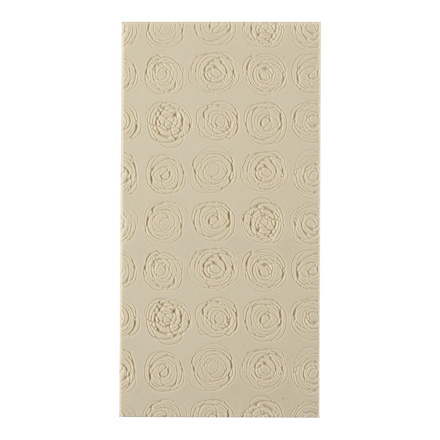 Texture Tile - Tissue Flowers Fineline. Beige Texture Tiles are flexible, washable and can be used with any soft clay. Spritz with CoolSlip or dust on Dry Powder Release for stick-free impressions when using metal clay and polymer clay.