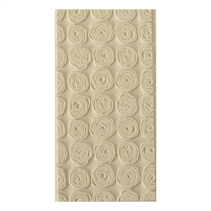 Texture Tile - Tissue Flowers. Beige Texture Tiles are flexible, washable and can be used with any soft clay. Spritz with CoolSlip or dust on Dry Powder Release for stick-free impressions when using metal clay and polymer clay.