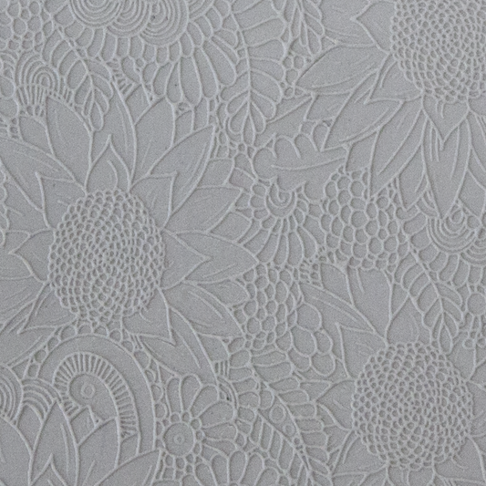 Texture Tile - Super Fineline Brilliant Blooms sample rolled into clay