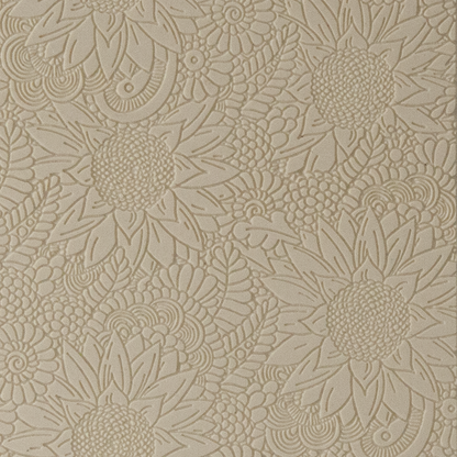 Texture Tile - Super Fineline Brilliant Blooms. Beige Texture Tiles are flexible, washable and can be used with any soft clay. Spritz with CoolSlip or dust on Dry Powder Release for stick-free impressions when using metal clay and polymer clay.