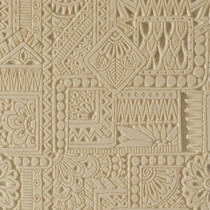 Texture Tile - Botany Borders Fineline. Beige Texture Tiles are flexible, washable and can be used with any soft clay. Spritz with CoolSlip or dust on Dry Powder Release for stick-free impressions when using metal clay and polymer clay.