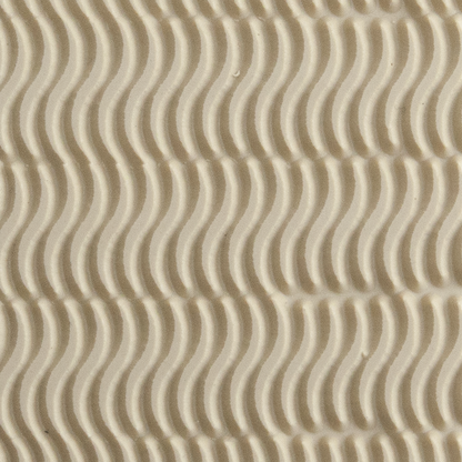 Texture Tile - Heat Wave Embossed. Beige Texture Tiles are flexible, washable and can be used with any soft clay. Spritz with CoolSlip or dust on Dry Powder Release for stick-free impressions when using metal clay and polymer clay.