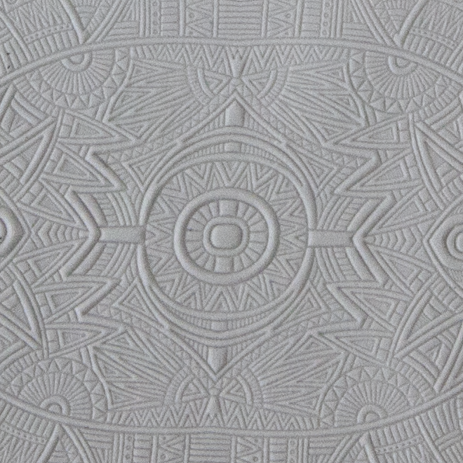 Texture Tile - Polynesian Play sample rolled into clay