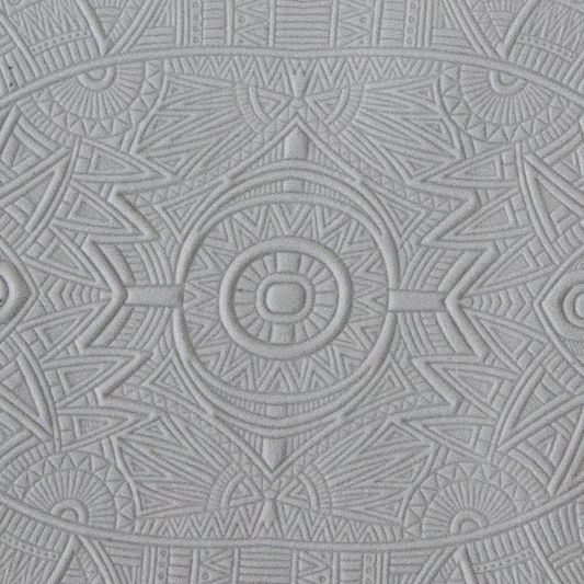 Texture Tile - Polynesian Play sample rolled into clay