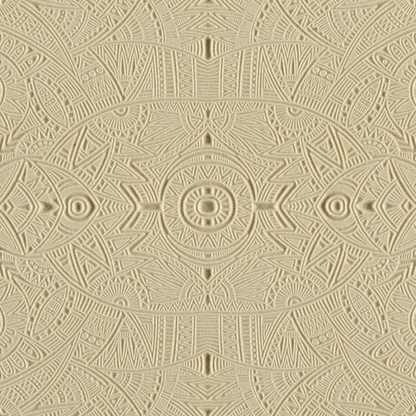 Texture Tile - Polynesian Play. Beige Texture Tiles are flexible, washable and can be used with any soft clay. Spritz with CoolSlip or dust on Dry Powder Release for stick-free impressions when using metal clay and polymer clay.