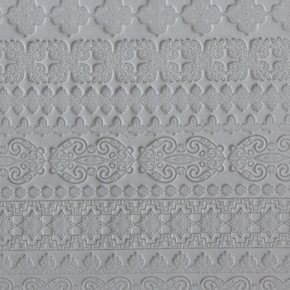 Texture Tile - Fancy Borders sample rolled into clay