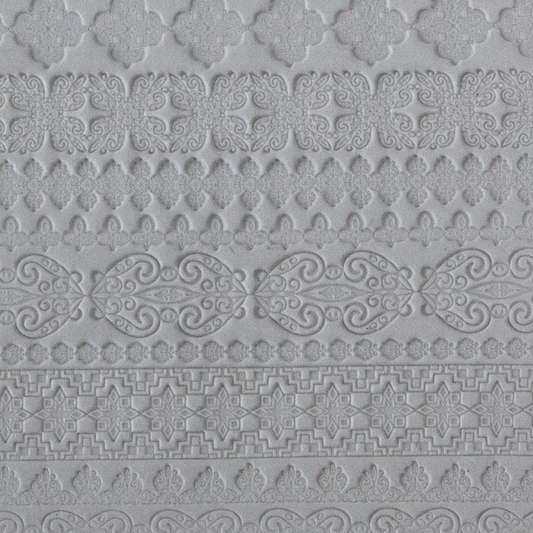 Texture Tile - Fancy Borders sample rolled into clay