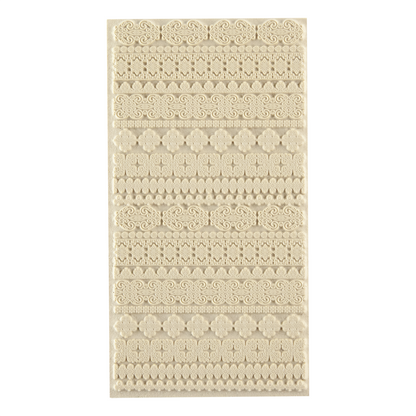 Texture Tile - Fancy Borders. Beige Texture Tiles are flexible, washable and can be used with any soft clay. Spritz with CoolSlip or dust on Dry Powder Release for stick-free impressions when using metal clay and polymer clay.
