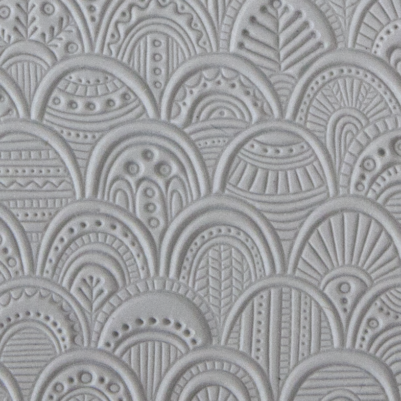 Texture Tile - Rococo sample rolled into clay