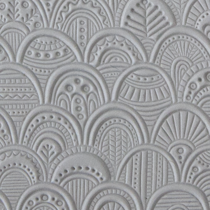 Texture Tile - Rococo sample rolled into clay