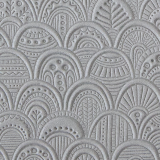 Texture Tile - Rococo sample rolled into clay