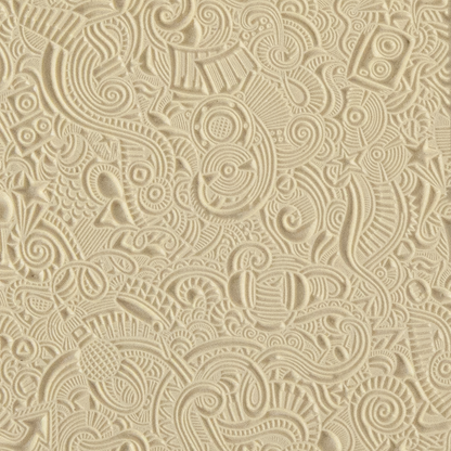 Texture Tile - Rock Around The Clock. Beige Texture Tiles are flexible, washable and can be used with any soft clay. Spritz with CoolSlip or dust on Dry Powder Release for stick-free impressions when using metal clay and polymer clay.