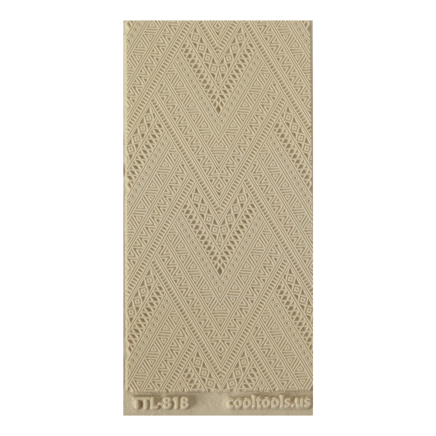 Texture Tile - Herringbone. Beige Texture Tiles are flexible, washable and can be used with any soft clay. Spritz with CoolSlip or dust on Dry Powder Release for stick-free impressions when using metal clay and polymer clay.