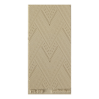 Texture Tile - Herringbone. Beige Texture Tiles are flexible, washable and can be used with any soft clay. Spritz with CoolSlip or dust on Dry Powder Release for stick-free impressions when using metal clay and polymer clay.