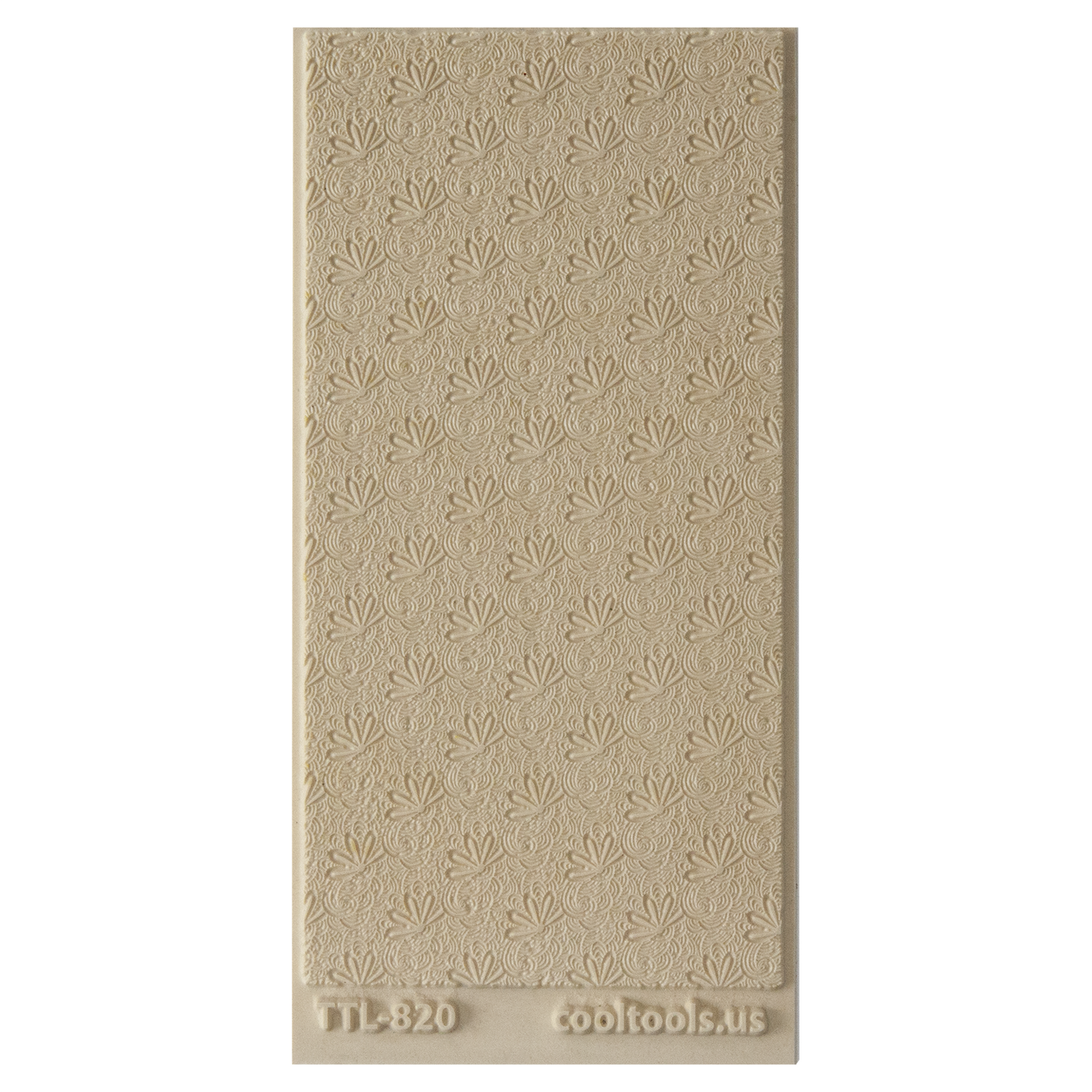 Texture Tile - Tiny Tail Feathers. Beige Texture Tiles are flexible, washable and can be used with any soft clay. Spritz with CoolSlip or dust on Dry Powder Release for stick-free impressions when using metal clay and polymer clay.