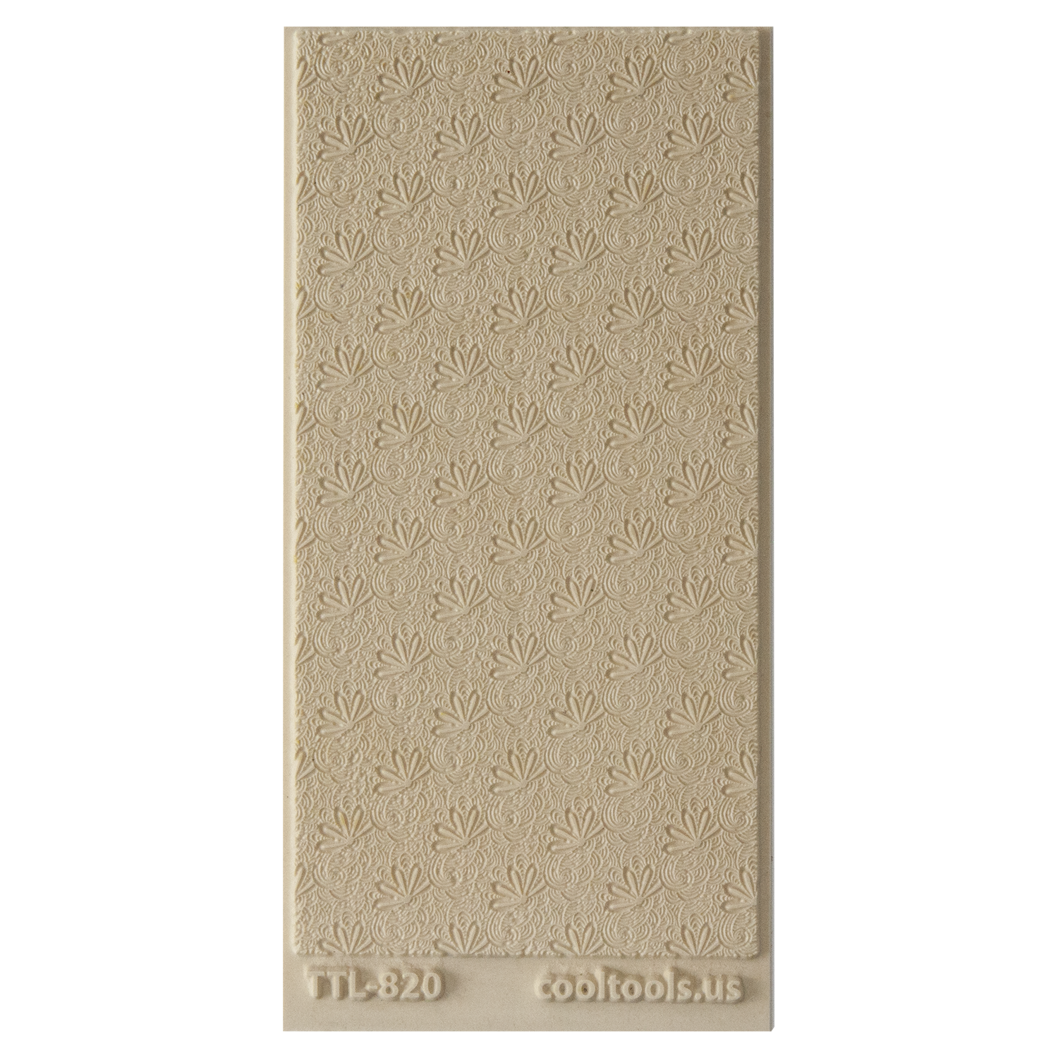 Texture Tile - Tiny Tail Feathers. Beige Texture Tiles are flexible, washable and can be used with any soft clay. Spritz with CoolSlip or dust on Dry Powder Release for stick-free impressions when using metal clay and polymer clay.