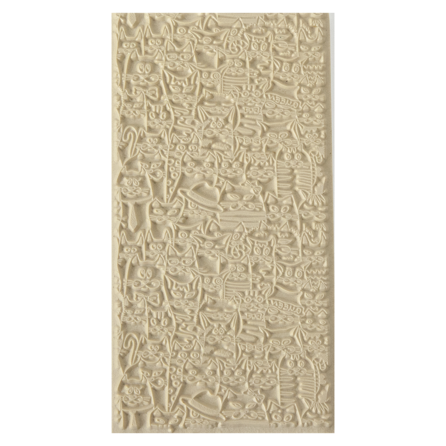 Texture Tile - Feline Friends. Beige Texture Tiles are flexible, washable and can be used with any soft clay. Spritz with CoolSlip or dust on Dry Powder Release for stick-free impressions when using metal clay and polymer clay.