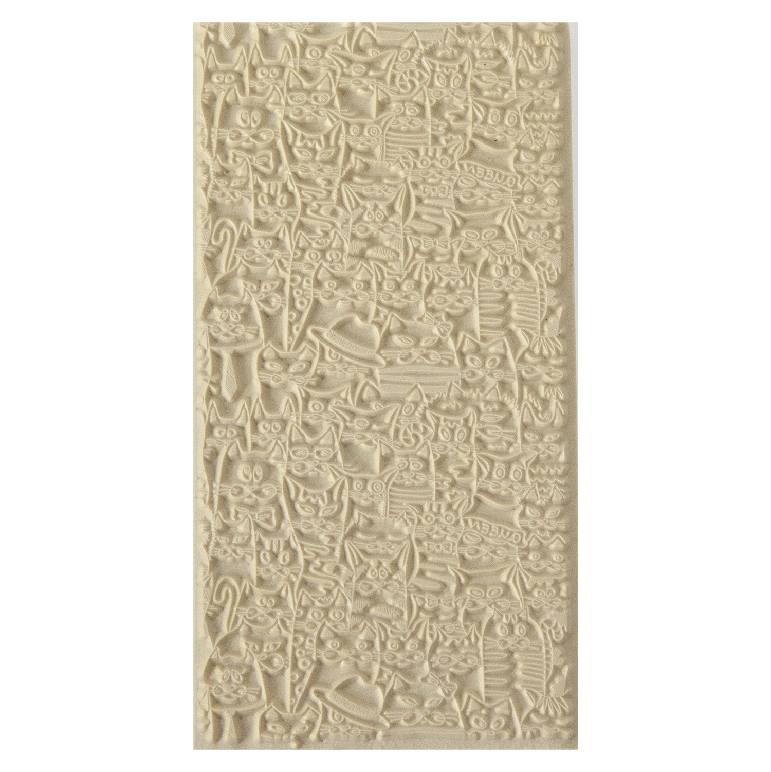 Texture Tile - Feline Friends. Beige Texture Tiles are flexible, washable and can be used with any soft clay. Spritz with CoolSlip or dust on Dry Powder Release for stick-free impressions when using metal clay and polymer clay.