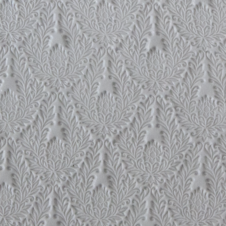 Texture Tile - Blooming Lotus sample rolled into clay