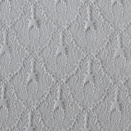 Texture Tile - Blooming Lotus sample rolled into clay