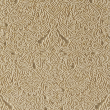 Texture Tile - Paisley Play. Beige Texture Tiles are flexible, washable and can be used with any soft clay. Spritz with CoolSlip or dust on Dry Powder Release for stick-free impressions when using metal clay and polymer clay.