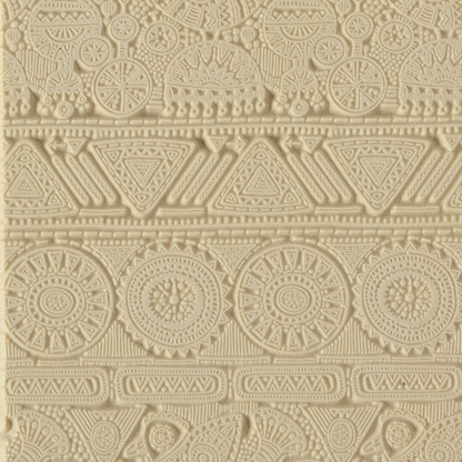 Texture Tile - Czech Carpet. Beige Texture Tiles are flexible, washable and can be used with any soft clay. Spritz with CoolSlip or dust on Dry Powder Release for stick-free impressions when using metal clay and polymer clay.