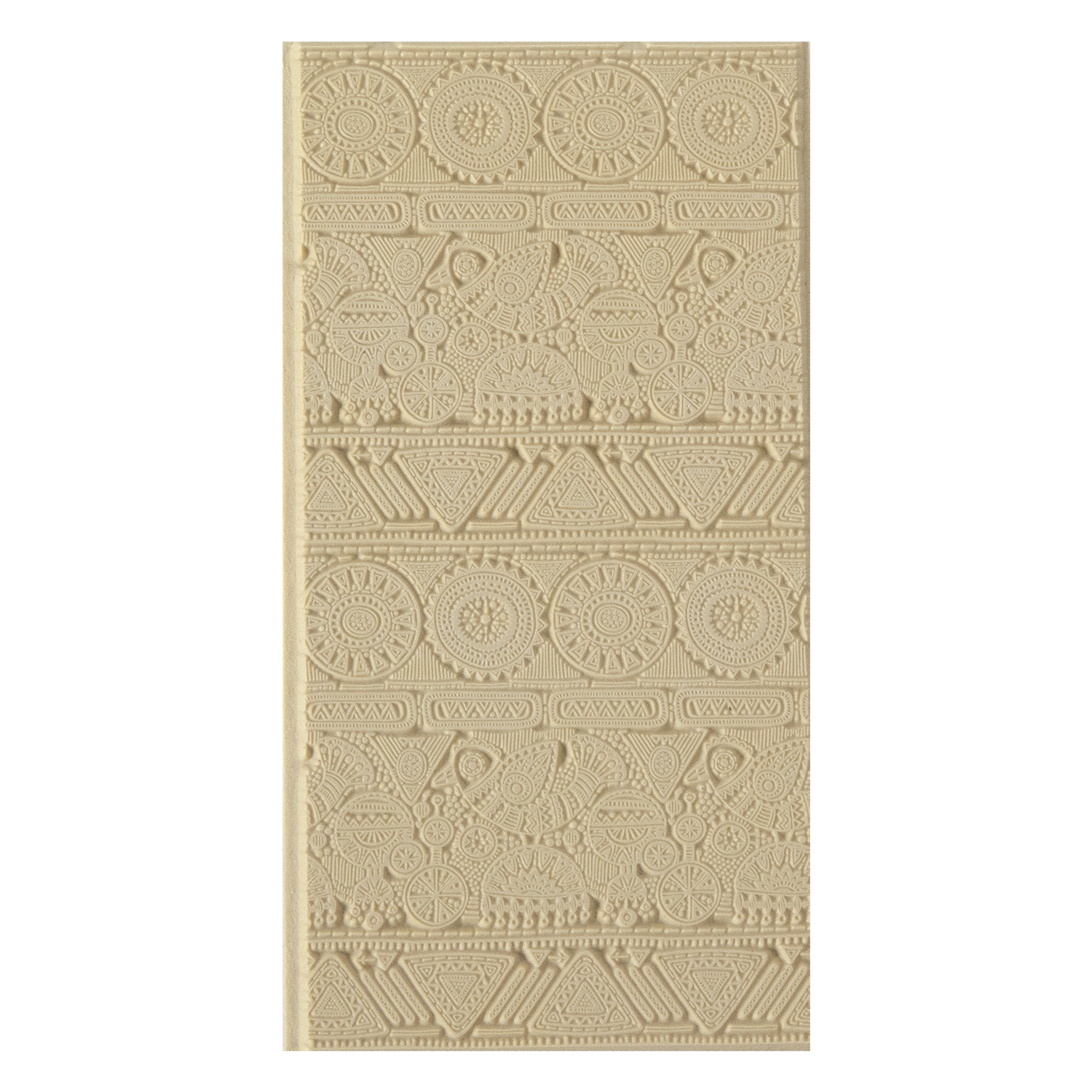 Texture Tile - Czech Carpet. Beige Texture Tiles are flexible, washable and can be used with any soft clay. Spritz with CoolSlip or dust on Dry Powder Release for stick-free impressions when using metal clay and polymer clay.