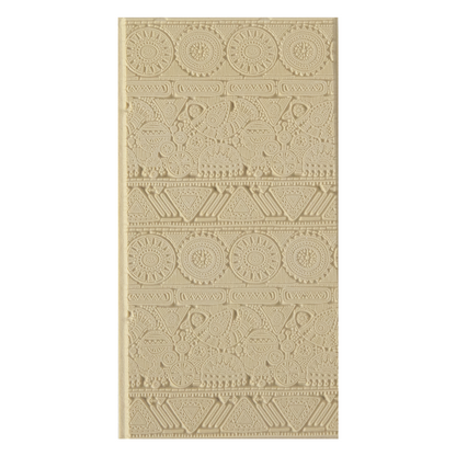 Texture Tile - Czech Carpet. Beige Texture Tiles are flexible, washable and can be used with any soft clay. Spritz with CoolSlip or dust on Dry Powder Release for stick-free impressions when using metal clay and polymer clay.