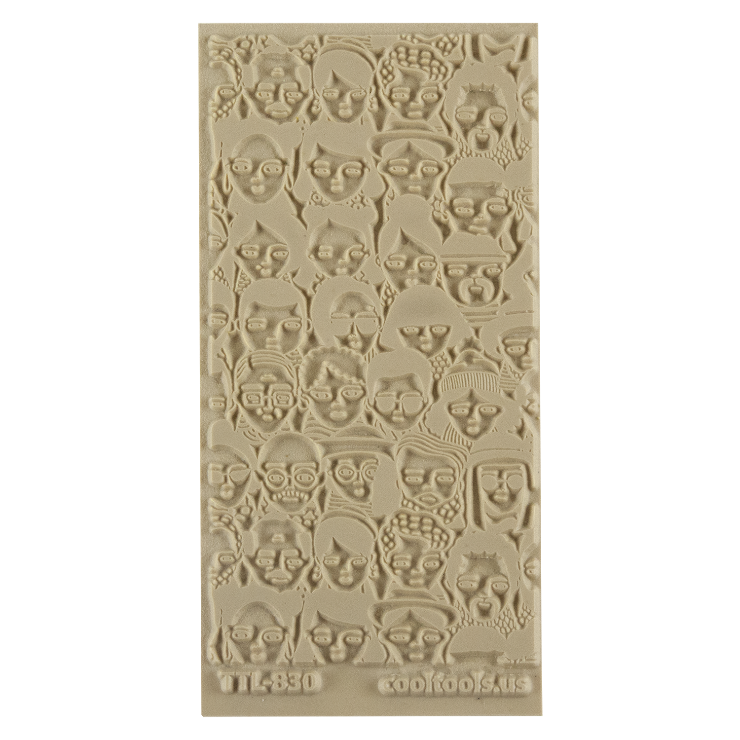 Texture Tile - A Face in the Crowd. Beige Texture Tiles are flexible, washable and can be used with any soft clay. Spritz with CoolSlip or dust on Dry Powder Release for stick-free impressions when using metal clay and polymer clay.