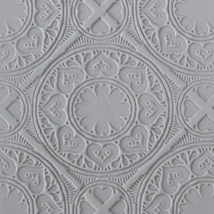 Texture Tile - Vintage Wallpaper sample rolled into clay
