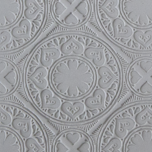 Texture Tile - Vintage Wallpaper sample rolled into clay