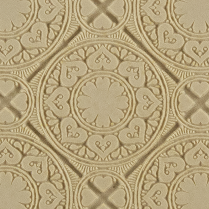 Texture Tile - Vintage Wallpaper. Beige Texture Tiles are flexible, washable and can be used with any soft clay. Spritz with CoolSlip or dust on Dry Powder Release for stick-free impressions when using metal clay and polymer clay.