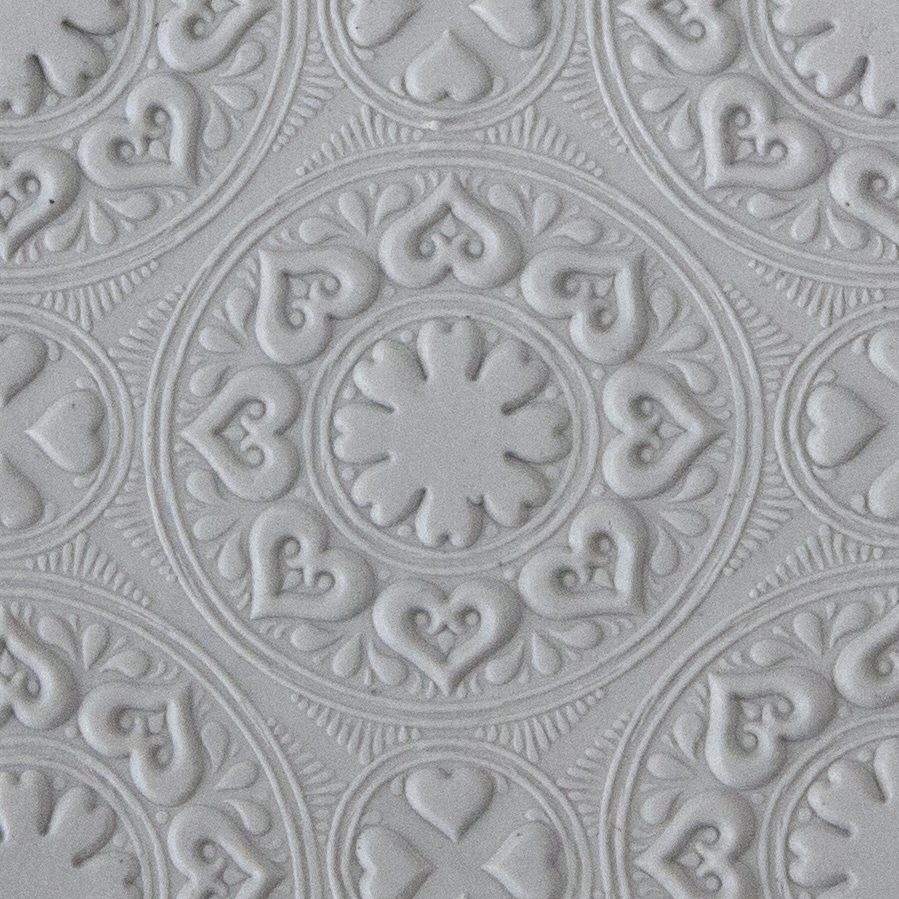 Texture Tile - Vintage Wallpaper Embossed sample rolled into clay