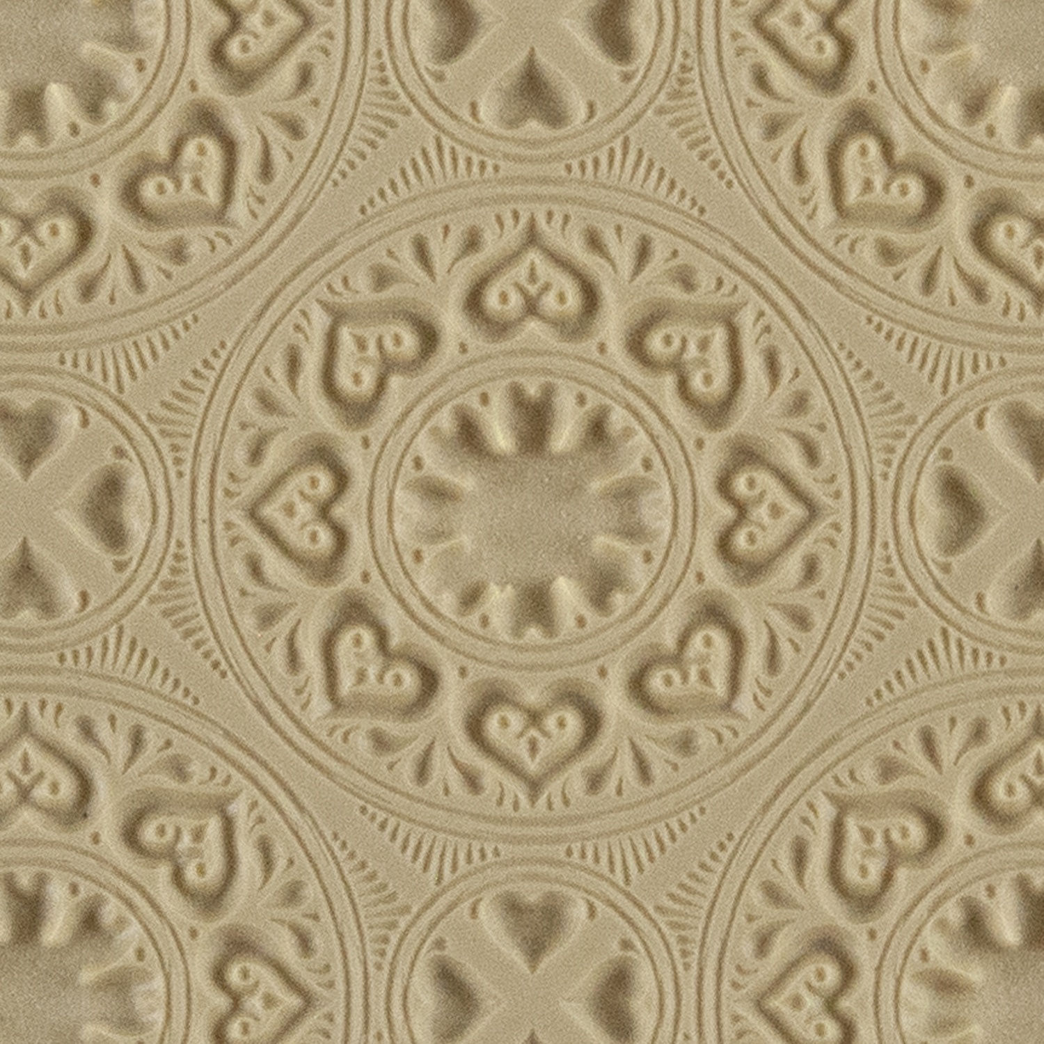 Texture Tile - Vintage Wallpaper Embossed. Beige Texture Tiles are flexible, washable and can be used with any soft clay. Spritz with CoolSlip or dust on Dry Powder Release for stick-free impressions when using metal clay and polymer clay.