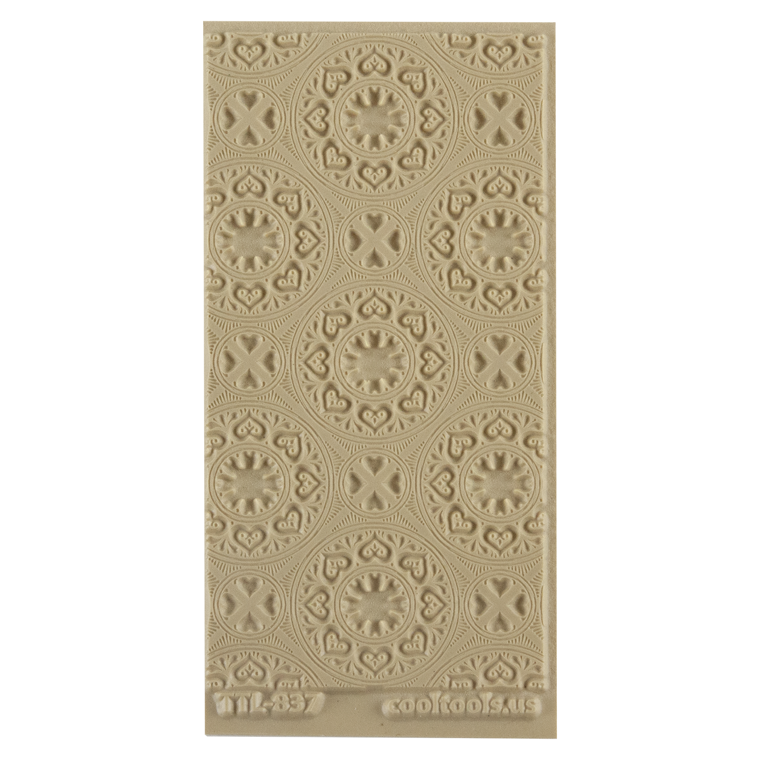Texture Tile - Vintage Wallpaper Embossed. Beige Texture Tiles are flexible, washable and can be used with any soft clay. Spritz with CoolSlip or dust on Dry Powder Release for stick-free impressions when using metal clay and polymer clay.