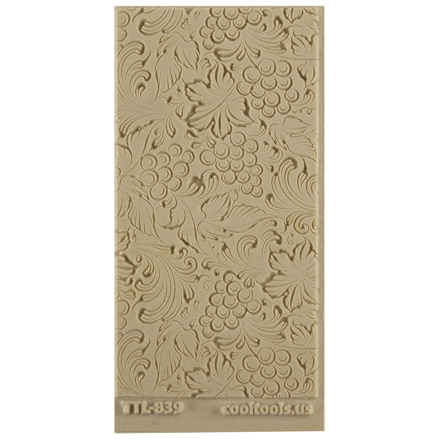 Texture Tile - Tuscany Dreams Embossed. Beige Texture Tiles are flexible, washable and can be used with any soft clay. Spritz with CoolSlip or dust on Dry Powder Release for stick-free impressions when using metal clay and polymer clay.