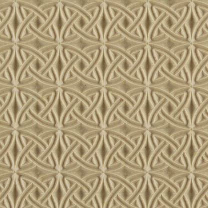 Texture Tile - Celtic Over & Under. Beige Texture Tiles are flexible, washable and can be used with any soft clay. Spritz with CoolSlip or dust on Dry Powder Release for stick-free impressions when using metal clay and polymer clay.