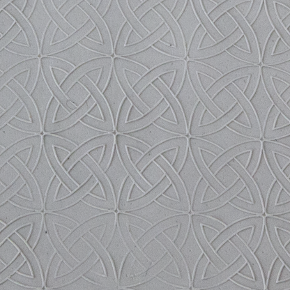 Texture Tile - Celtic Over & Under Fineline sample rolled into clay