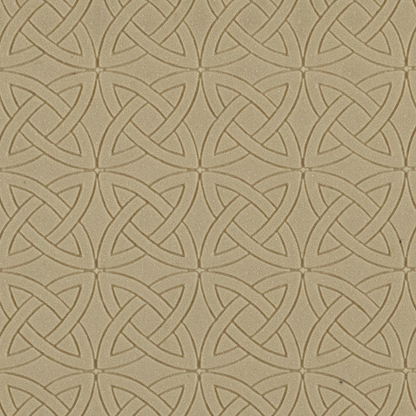 Texture Tile - Celtic Over & Under Fineline. Beige Texture Tiles are flexible, washable and can be used with any soft clay. Spritz with CoolSlip or dust on Dry Powder Release for stick-free impressions when using metal clay and polymer clay.
