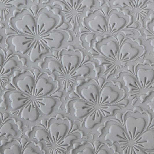 Texture Tile - Flowering Fields sample rolled into clay