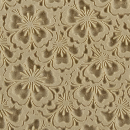 Texture Tile - Flowering Fields. Beige Texture Tiles are flexible, washable and can be used with any soft clay. Spritz with CoolSlip or dust on Dry Powder Release for stick-free impressions when using metal clay and polymer clay.