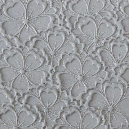 Texture Tile - Flowering Fields Embossed sample rolled into clay