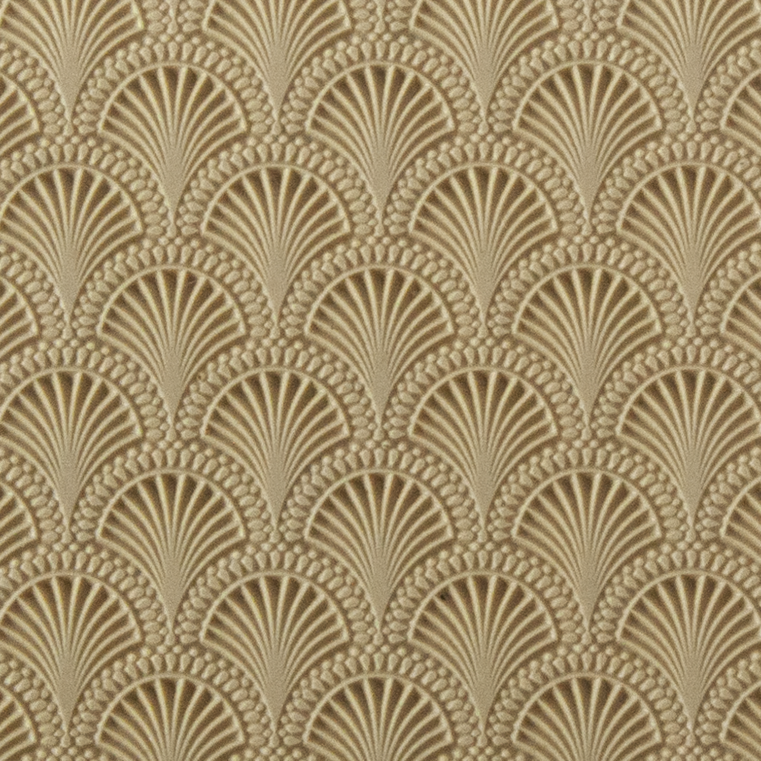 Texture Tile - Art Deco Shells. Beige Texture Tiles are flexible, washable and can be used with any soft clay. Spritz with CoolSlip or dust on Dry Powder Release for stick-free impressions when using metal clay and polymer clay.