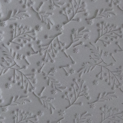 Texture Tile - Berry Branches sample rolled into clay