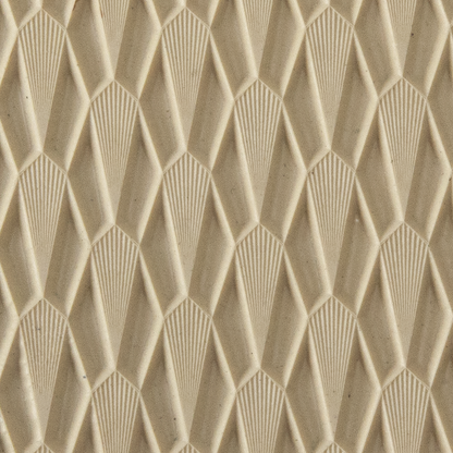 Texture Tile - Dove Tails. Beige Texture Tiles are flexible, washable and can be used with any soft clay. Spritz with CoolSlip or dust on Dry Powder Release for stick-free impressions when using metal clay and polymer clay.